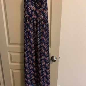 Xhilaration Maxi Size S Shelf Bra/Pads Adjustable Straps Slip on Floral Dress